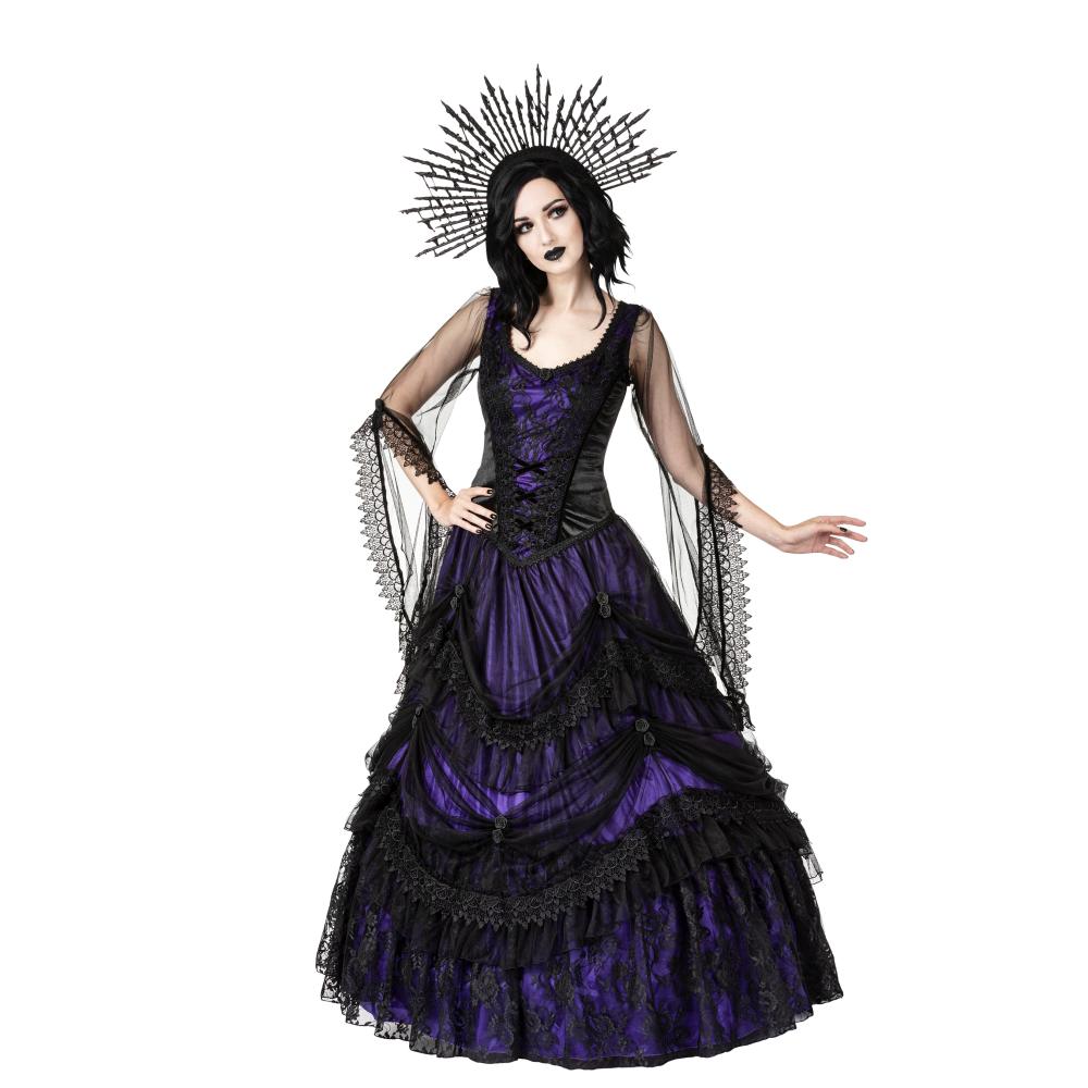 Sinister - 1341 Langes Kleid - Schwarz/Lila